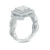 Thumbnail Image 2 of 2-1/4 CT. T.W. Quad Princess-Cut Diamond Twist Shank Engagement Ring in 14K White Gold