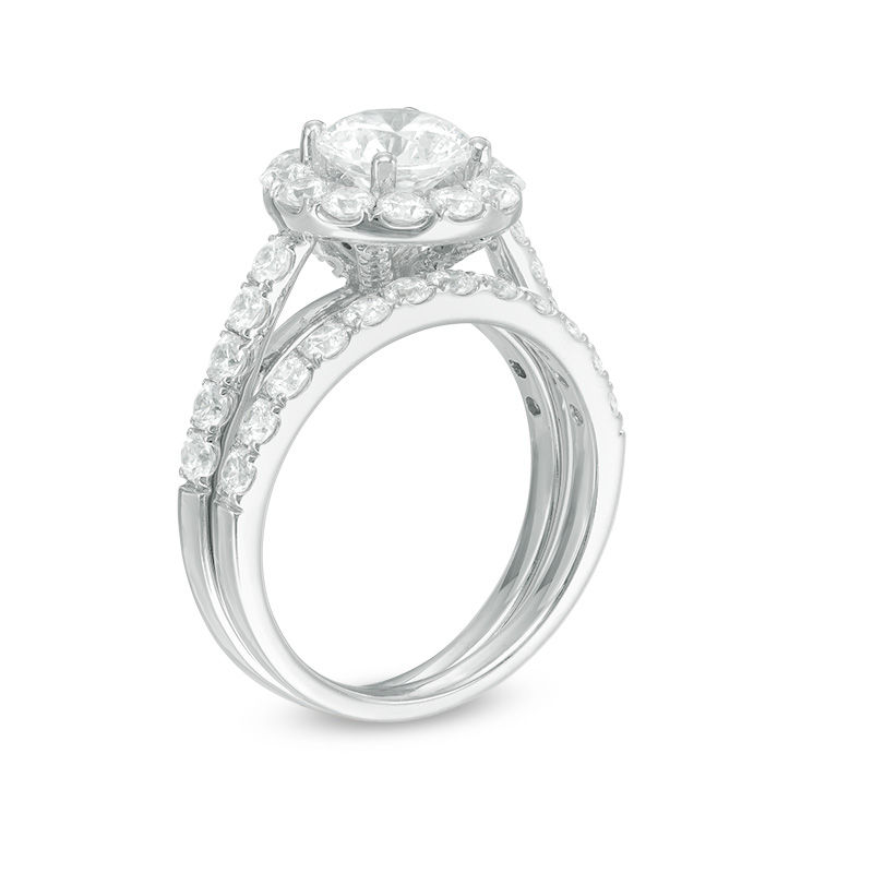 Celebration Ideal 2-1/2 CT. T.W. Diamond Frame Bridal Set in 14K White Gold (I/I1)