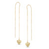 Thumbnail Image 1 of Puffed Heart Threader Drop Earrings in 10K Gold