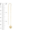 Thumbnail Image 2 of Puffed Heart Threader Drop Earrings in 10K Gold