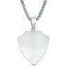 Thumbnail Image 2 of Men's 1/2 CT. T.W. Diamond Shield Pendant in Stainless Steel and 10K Gold - 24"