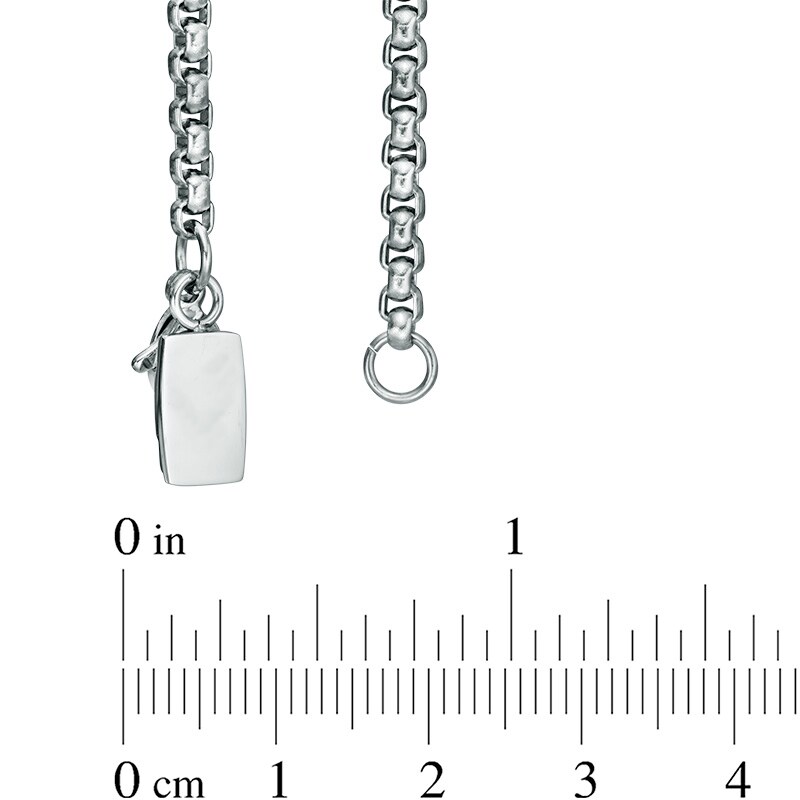 Main Image 4 of Men's 1/2 CT. T.W. Diamond Shield Pendant in Stainless Steel and 10K Gold - 24"