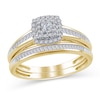 Thumbnail Image 1 of 1/2 CT. T.W. Princess-Cut Diamond Double Frame Bridal Set in 10K Gold