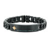Thumbnail Image 1 of 1/6 CT. T.W. Enhanced Blue Diamond Bracelet in Stainless Steel with Black IP and 10K Gold - 8.5"