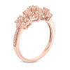 Thumbnail Image 1 of Morganite and Diamond Accent Triple Flower Ring in 10K Rose Gold