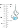 Thumbnail Image 1 of Open Hearts by Jane Seymour™ 5.0mm Blue Topaz and 1/20 CT. T.W. Diamond Drop Earrings in Sterling Silver