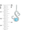 Thumbnail Image 2 of Open Hearts by Jane Seymour™ 5.0mm Blue Topaz and 1/20 CT. T.W. Diamond Drop Earrings in Sterling Silver