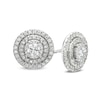 Thumbnail Image 1 of 1/2 CT. T.W. Diamond Double Frame Stud Earrings in 10K White Gold