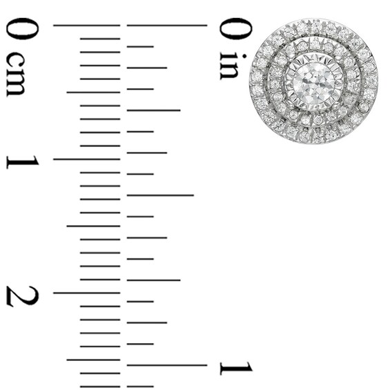1/2 CT. T.w. Diamond Double Frame Stud Earrings in 10K White Gold