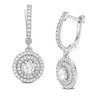 Thumbnail Image 1 of 1/2 CT. T.W. Diamond Double Frame Drop Earrings in 10K White Gold