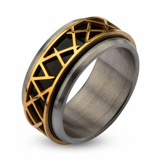 Men's 9.5mm Thorn Spinner Band in Tri-Tone Stainless Steel | Tri-Tone ...
