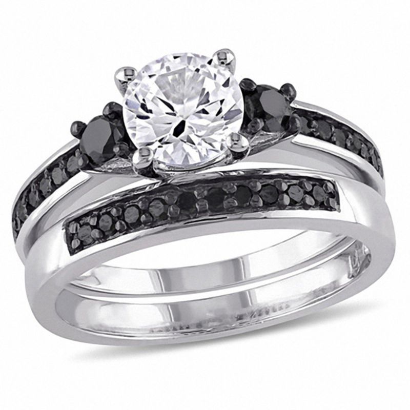 Zales white best sale sapphire bridal set