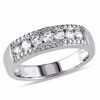 Thumbnail Image 0 of Lab-Created White Sapphire Beaded Seven Stone Ring in Sterling Silver