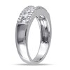 Thumbnail Image 1 of Lab-Created White Sapphire Beaded Seven Stone Ring in Sterling Silver