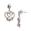 Thumbnail Image 1 of Open Hearts by Jane Seymour™ 1/10 CT. T.W. Diamond Drop Earrings in Sterling Silver and 10K Rose Gold