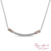 Thumbnail Image 0 of Open Hearts by Jane Seymour™ 1/15 CT. T.W. Diamond Curve Bar Necklace in Sterling Silver and 10K Rose Gold