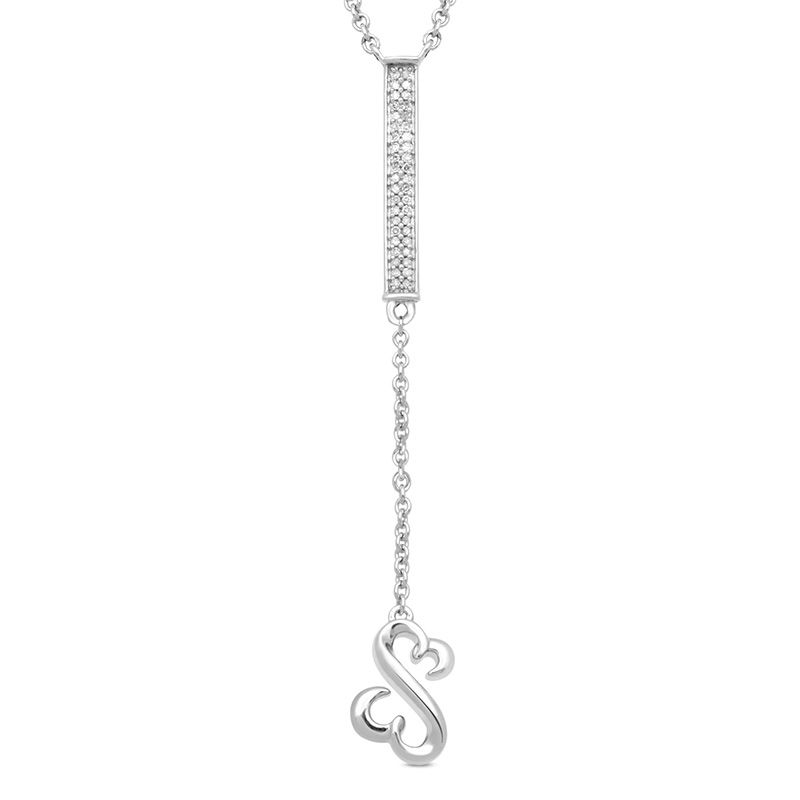Main Image 1 of Open Hearts by Jane Seymour™ 1/10 CT. T.W. Diamond "Y" Necklace in Sterling Silver - 19"