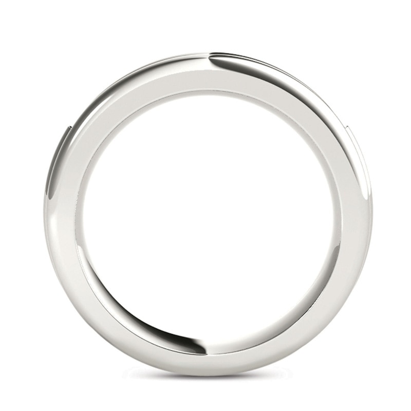 Main Image 3 of Men's 1/5 CT. T.W. Diamond Groove Wedding Band in 14K White Gold