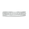 Thumbnail Image 4 of Men's 1/5 CT. T.W. Diamond Groove Wedding Band in 14K White Gold