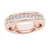 Thumbnail Image 0 of Men's 1/5 CT. T.W. Diamond Groove Wedding Band in 14K Rose Gold
