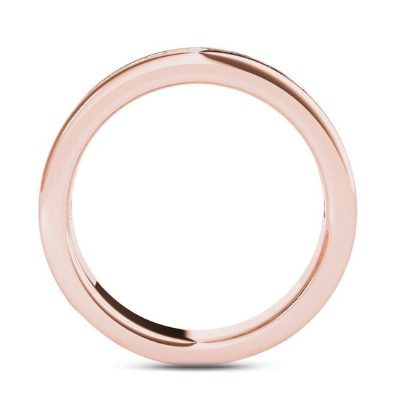 Men's 1/5 CT. T.W. Diamond Groove Wedding Band in 14K Rose Gold Men's 1/5 CT. T.W. Diamond Groove Wedding Band in 14K Rose Gold