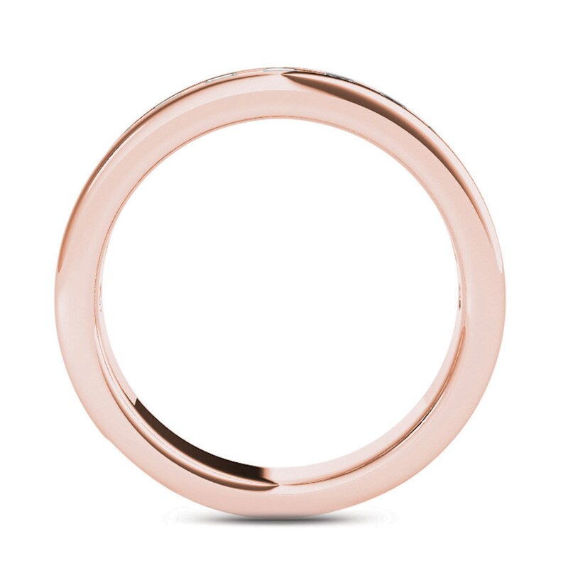 Men's 1/5 CT. T.W. Diamond Groove Wedding Band in 14K Rose Gold