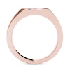 Thumbnail Image 2 of Men's 1/8 CT. T.W. Square-Cut Diamond Three Stone Slant Wedding Band in 14K Rose Gold