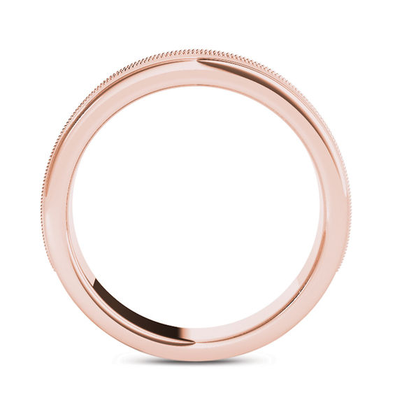 1/3 CT. T.w. Diamond Channel Milgrain Wedding Band in 14K Rose Gold