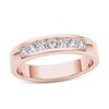 Thumbnail Image 0 of Men's 1/2 CT. T.W. Diamond Seven Stone Wedding Band in 14K Rose Gold