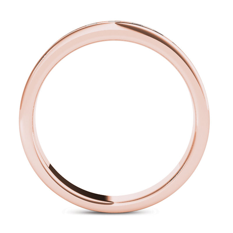Main Image 3 of 1/2 CT. T.W. Diamond Seven Stone Wedding Band in 14K Rose Gold
