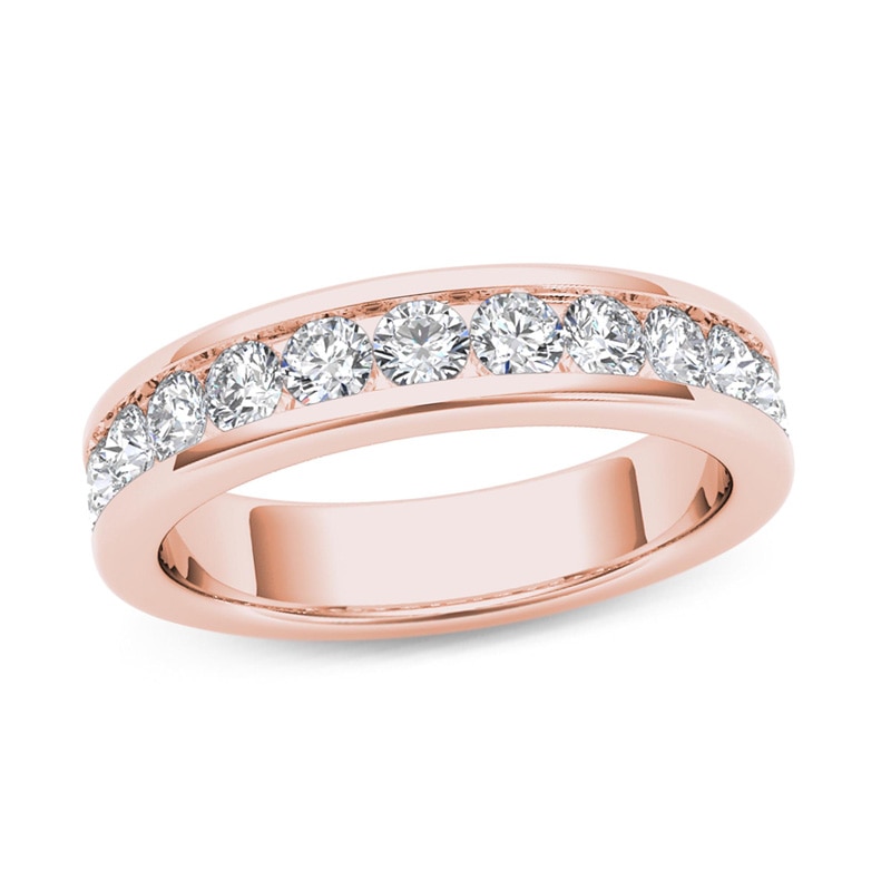 Main Image 1 of Men's 1 CT. T.W. Diamond Wedding Band in 14K Rose Gold