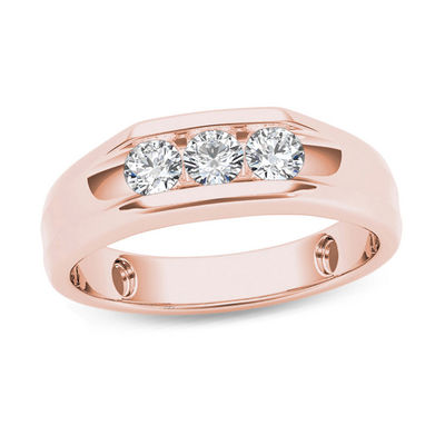 2Ct Heart Shape Morganite Gorgeous Diamond Trio Wedding Ring 14K Rose Gold Over 