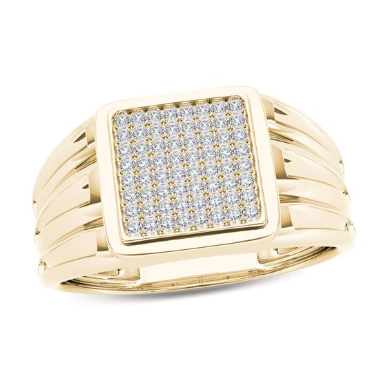 Men's 1/5 CT. T.W. Composite Diamond Square Signet Ring in 14K Gold Men's 1/5 CT. T.W. Composite Diamond Square Signet Ring in 14K Gold