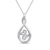Thumbnail Image 1 of Open Hearts by Jane Seymour™ 1/10 CT. T.W. Diamond Flame Pendant in Sterling Silver