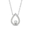 Thumbnail Image 1 of 1/10 CT. T.W. Diamond Open Teardrop Necklace in 10K White Gold