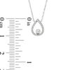 Thumbnail Image 2 of 1/10 CT. T.W. Diamond Open Teardrop Necklace in 10K White Gold