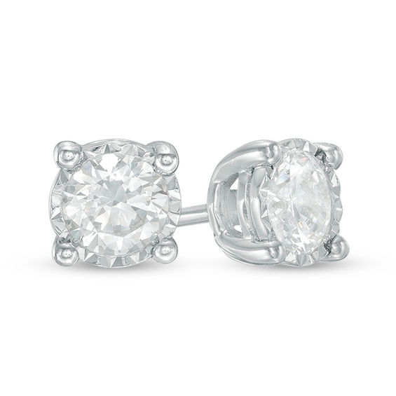 3/4 CT. T.w. Diamond Solitaire Stud Earrings in 10K White Gold