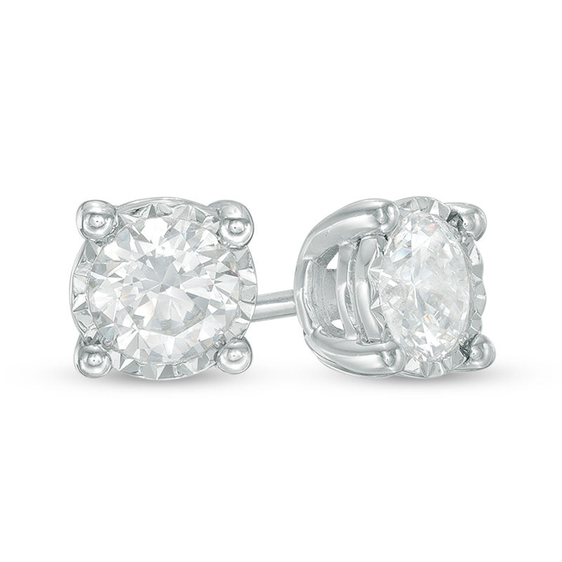 Main Image 1 of 3/4 CT. T.W. Diamond Solitaire Stud Earrings in 10K White Gold