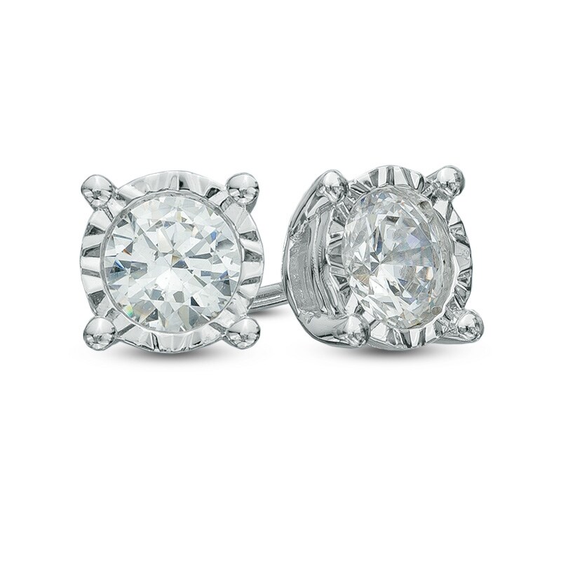 1 CT. T.W. Diamond Solitaire Stud Earrings in 10K White Gold