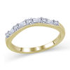 Thumbnail Image 0 of 1/4 CT. T.W. Baguette-Cut and Round Diamond Alternating Wedding Band in 14K Gold