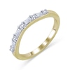 Thumbnail Image 1 of 1/4 CT. T.W. Baguette-Cut and Round Diamond Alternating Wedding Band in 14K Gold
