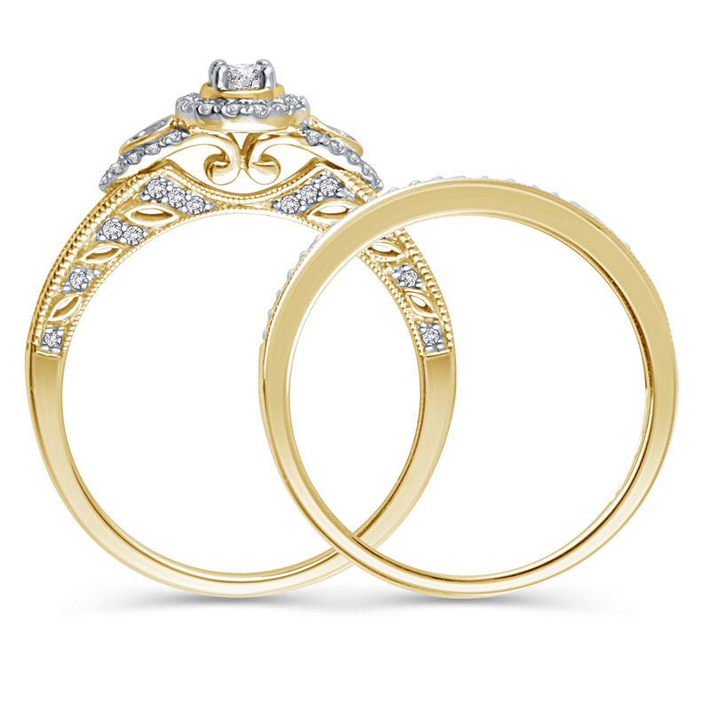 Main Image 3 of 3/8 CT. T.W. Diamond Frame Bridal Set in 10K Gold