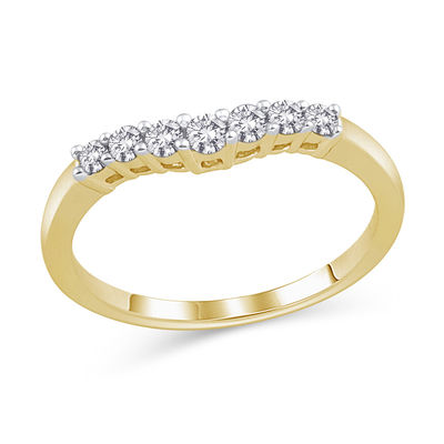 Size 3 to 15 in 1/4 Size Interval 0.25Ct CZ Contour Anniversary Ring in Yellow Plated Sterling Silver Size 3 to 15 in 1/4 Size Interval 0.25Ct CZ Contour Anniversary Ring in Yellow Plated Sterling Silver