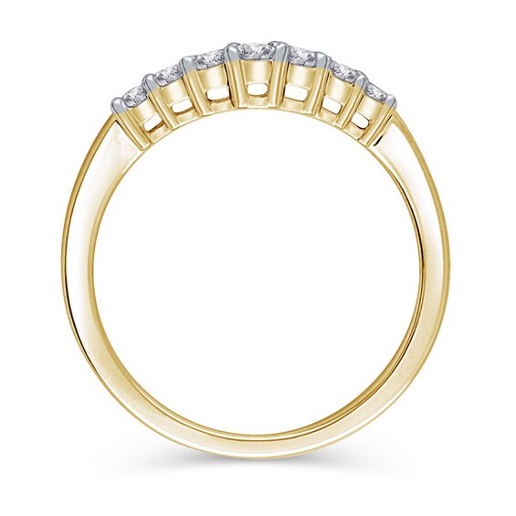 1/4 CT. T.w. Diamond Seven Stone Contour Wedding Band in 14K Gold