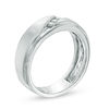 Thumbnail Image 2 of 1/3 CT. T.W. Diamond Three Stone Slant Wedding Band in 10K White Gold
