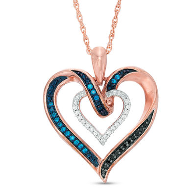 blue and white diamond necklace