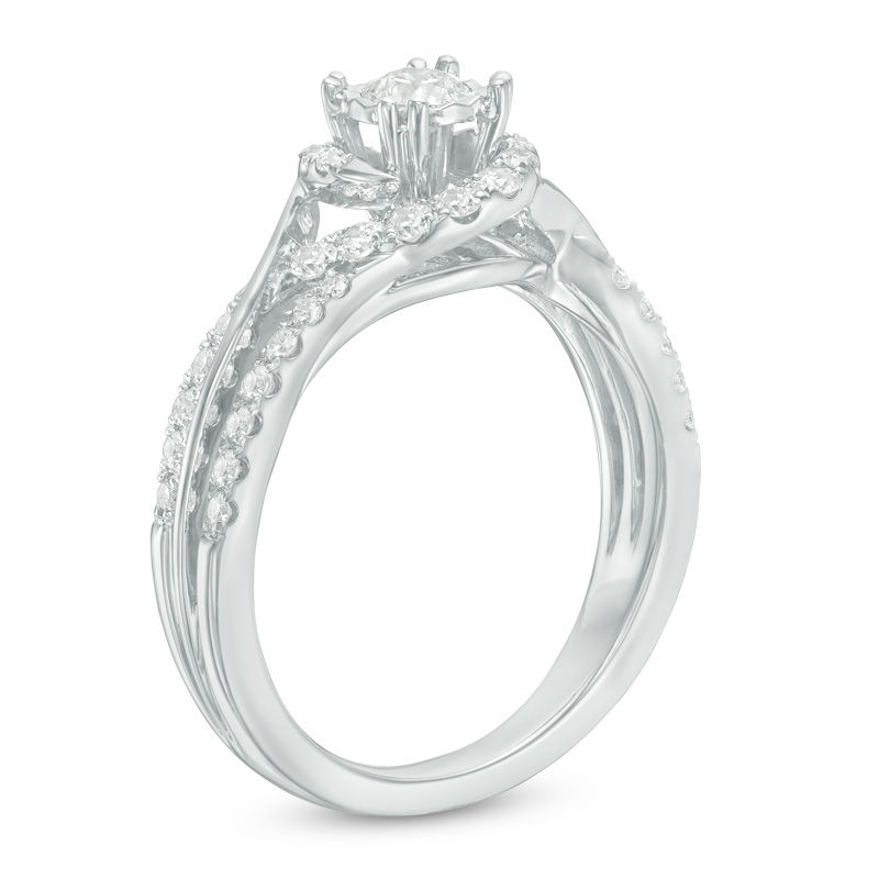 3/4 CT. T.W. Diamond Frame Engagement Ring in 14K White Gold