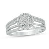 Thumbnail Image 1 of 1/15 CT. T.W. Diamond Frame Multi-Row Split Shank Ring in Sterling Silver
