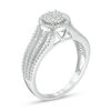 Thumbnail Image 1 of 1/15 CT. T.W. Diamond Frame Multi-Row Split Shank Ring in Sterling Silver