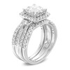 Thumbnail Image 2 of 2 CT. T.W. Princess-Cut Quad Diamond Frame Three Piece Bridal Set in 14K White Gold